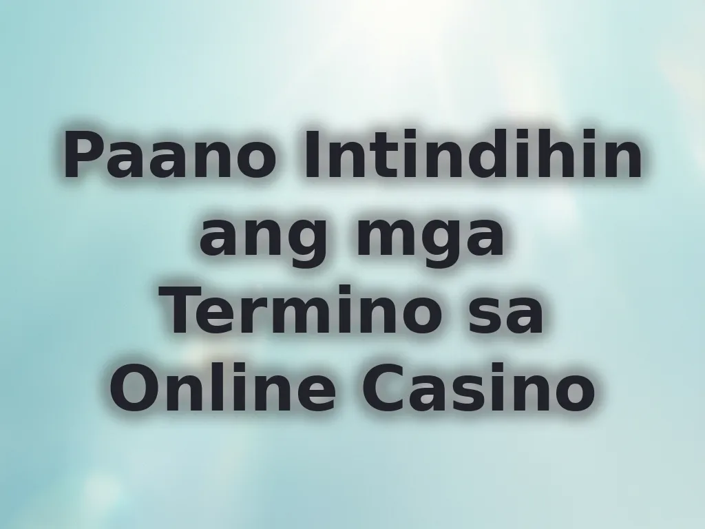 Casino jargon